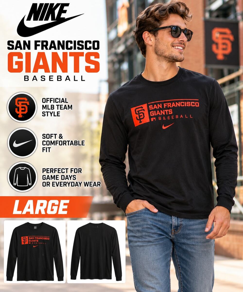 Nike | San Francisco Giants MLB Baseball Black Long Sleeve Shirt | Large